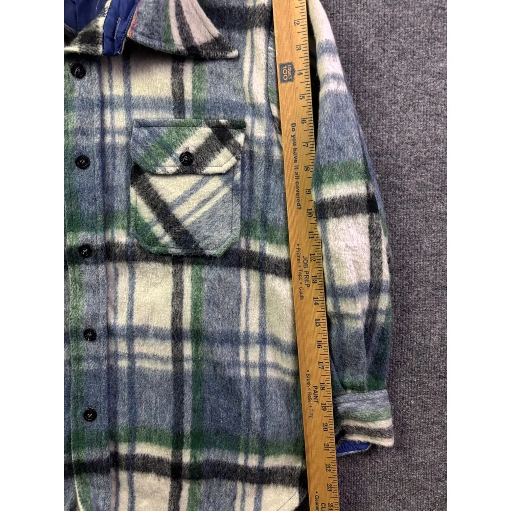 Montgomery‎ Ward CPO Jacket Mens M Blue Green Wool Blend Vintage Shirt Jacket